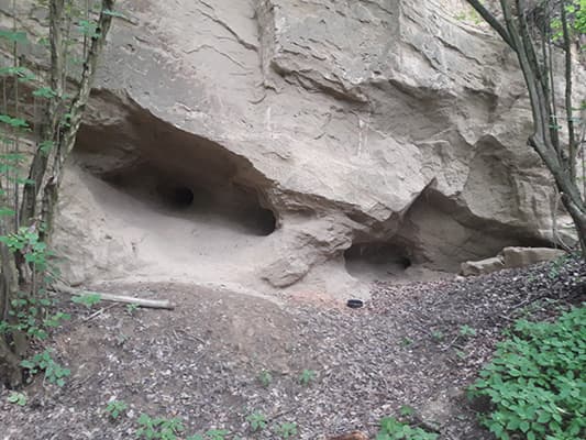 Sandsteinhöhle im Hochleitenwald