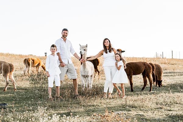 Familienfoto in der Herde